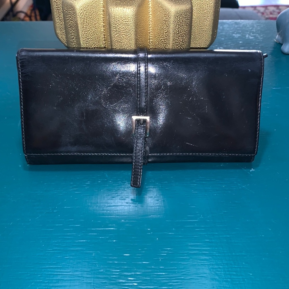 Prada black long wallet